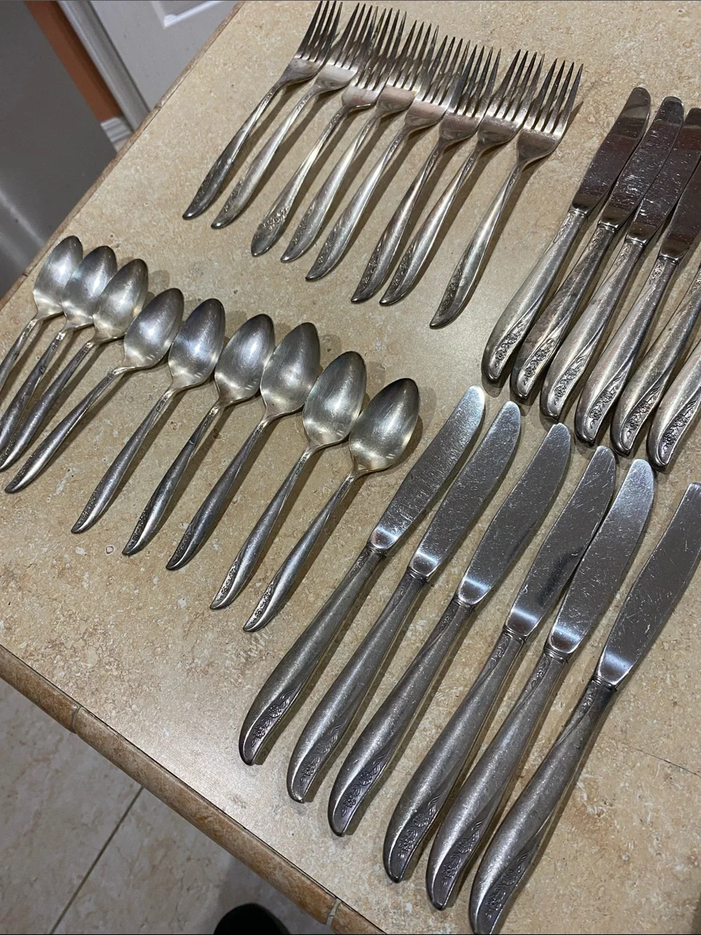 29 Pc Oneida Lady Catherine Silverplate Flatware Set Vintage Silverware